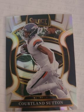 2025 Select Courtland Sutton Broncos Football Card -Silver Prizm